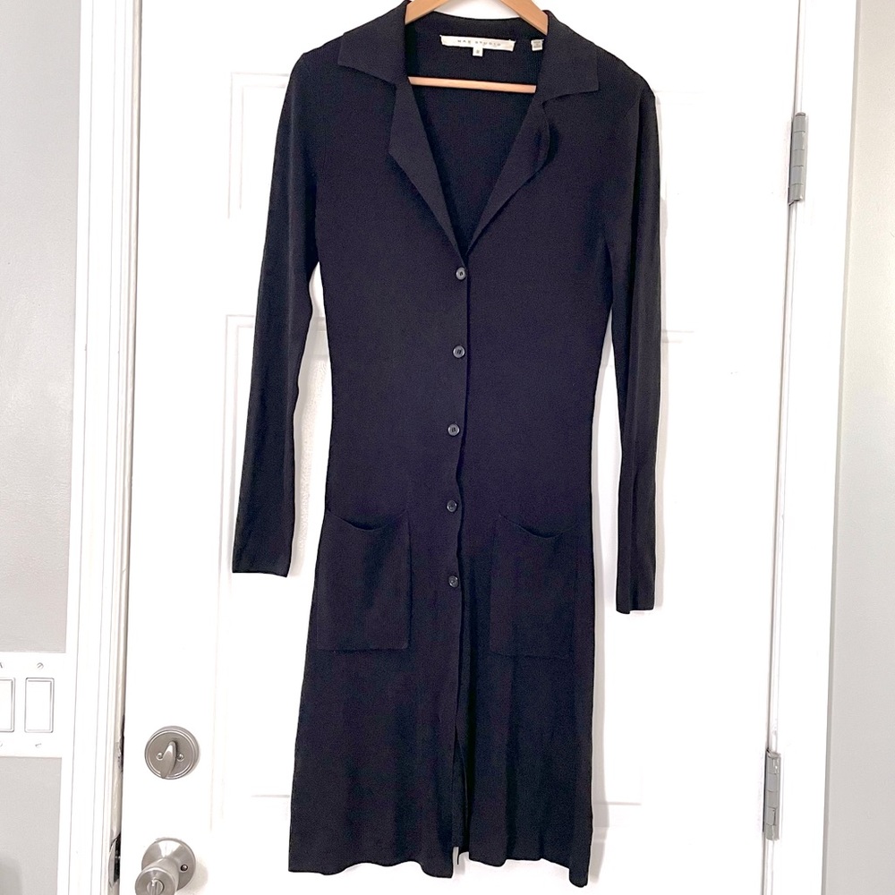 Max Studio black ribbed bodycon long sleeve dress